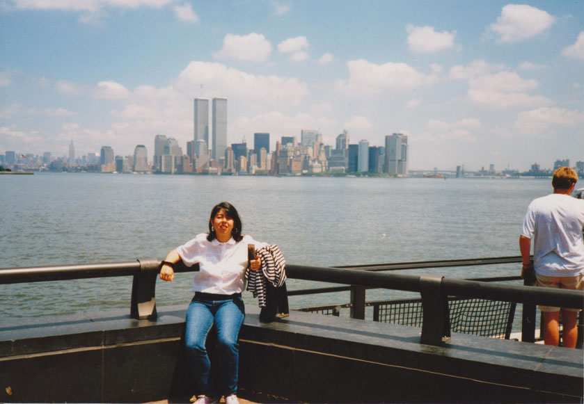 MY_WTC #167 | Andres 1997 | Alicia with the WTC at the background