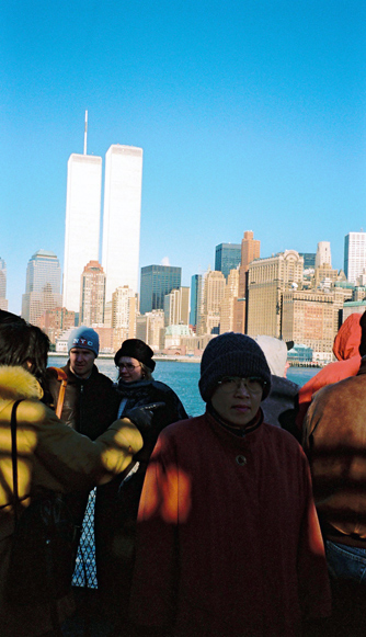 MY_WTC #410 | Jun 2000 | my wife with the passengers on boat, going to Liverty Island